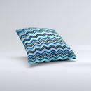 Navy Blue Thin Lined Chevron Pattern V2 Ink-Fuzed Decorative Throw Pillow