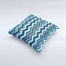 Navy Blue Thin Lined Chevron Pattern V2 Ink-Fuzed Decorative Throw Pillow