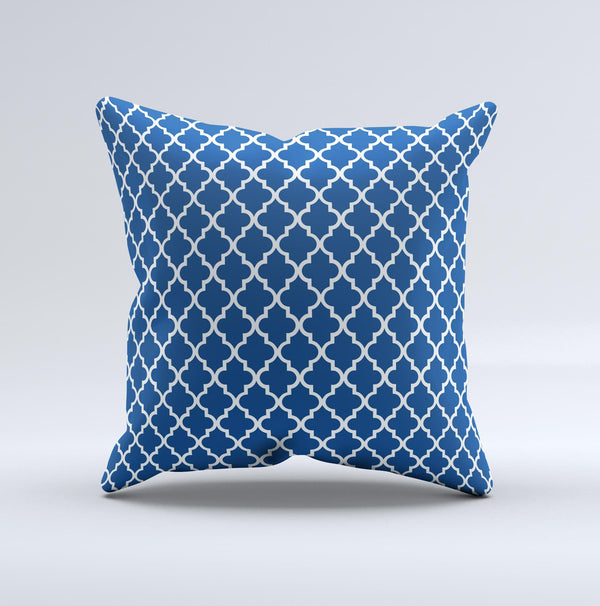 Navy & White Seamless Morocan Pattern  Ink-Fuzed Decorative Throw Pillow