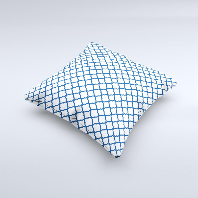Navy & White Seamless Morocan Pattern V2  Ink-Fuzed Decorative Throw Pillow