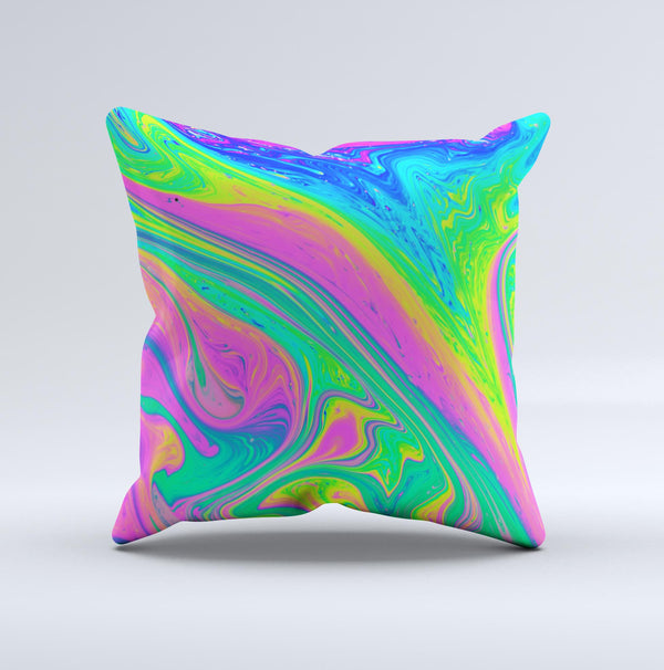Neon Color Fushion V3  Ink-Fuzed Decorative Throw Pillow