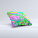Neon Color Fushion V4  Ink-Fuzed Decorative Throw Pillow