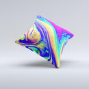 Neon Color Fusion V10  Ink-Fuzed Decorative Throw Pillow