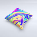 Neon Color Fusion V10  Ink-Fuzed Decorative Throw Pillow
