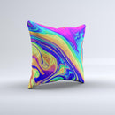 Neon Color Fusion V10  Ink-Fuzed Decorative Throw Pillow