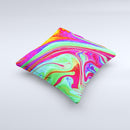 Neon Color Fusion V12  Ink-Fuzed Decorative Throw Pillow