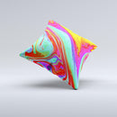 Neon Color Fusion V7  Ink-Fuzed Decorative Throw Pillow