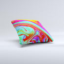 Neon Color Fusion V7  Ink-Fuzed Decorative Throw Pillow
