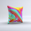 Neon Color Fusion V7  Ink-Fuzed Decorative Throw Pillow