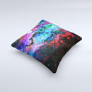 Neon Colored Paint Universe  Ink-Fuzed Decorative Throw Pillow