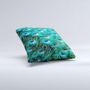 Neon Multiple Peacock  Ink-Fuzed Decorative Throw Pillow