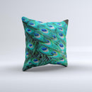 Neon Multiple Peacock  Ink-Fuzed Decorative Throw Pillow