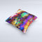 Neon Paint Mixtured Surface  Ink-Fuzed Decorative Throw Pillow