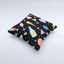 Neon Party Drinks  Ink-Fuzed Decorative Throw Pillow