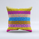 Neon Striped Cheetah Animal Print Ink-Fuzed Decorative Throw Pillow