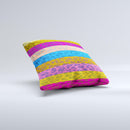 Neon Striped Cheetah Animal Print Ink-Fuzed Decorative Throw Pillow