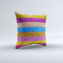Neon Striped Cheetah Animal Print Ink-Fuzed Decorative Throw Pillow