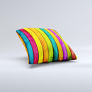 Neon Wood Planks Ink-Fuzed Decorative Throw Pillow