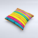 Neon Wood Planks Ink-Fuzed Decorative Throw Pillow