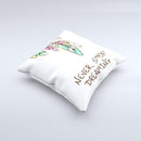 The Never Stop Dreaming Watercolor Catcher Converted ink-Fuzed Decorative Throw Pillow