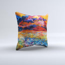 The Oil Painted Meadow ink-Fuzed Decorative Throw Pillow