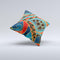 Orange & Blue Abstract Shapes  Ink-Fuzed Decorative Throw Pillow
