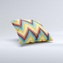 Orange & Blue Chevron Textured Ink-Fuzed Decorative Throw Pillow