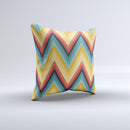Orange & Blue Chevron Textured Ink-Fuzed Decorative Throw Pillow