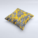 Orange and Gray Digital Camouflage  Ink-Fuzed Decorative Throw Pillow