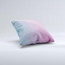 OverLock Pink to Blue Swirls  Ink-Fuzed Decorative Throw Pillow