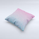 OverLock Pink to Blue Swirls  Ink-Fuzed Decorative Throw Pillow