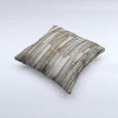 Overlapping Aged Planks  Ink-Fuzed Decorative Throw Pillow