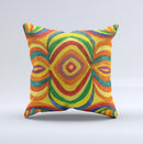 Painted Colorful Curves Ink-Fuzed Decorative Throw Pillow