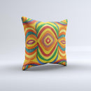 Painted Colorful Curves Ink-Fuzed Decorative Throw Pillow