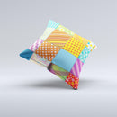 Patched Various Hot Patterns  Ink-Fuzed Decorative Throw Pillow