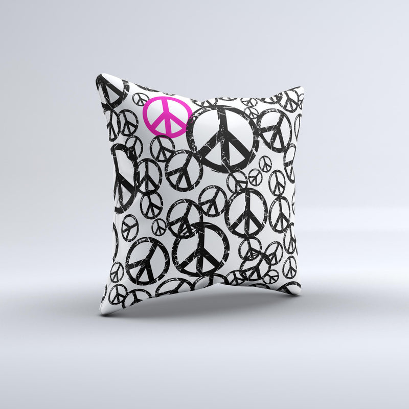 The Peace Collage ink-Fuzed Decorative Throw Pillow