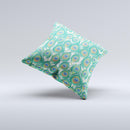 Peacock Green Feather Bundle Ink-Fuzed Decorative Throw Pillow