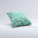 Peacock Green Feather Bundle Ink-Fuzed Decorative Throw Pillow