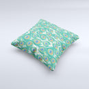 Peacock Green Feather Bundle Ink-Fuzed Decorative Throw Pillow