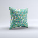 Peacock Green Feather Bundle Ink-Fuzed Decorative Throw Pillow