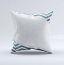 Peeled Vintage Blue & Gray Chevron Pattern  Ink-Fuzed Decorative Throw Pillow