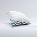 Peeled Vintage Blue & Gray Chevron Pattern  Ink-Fuzed Decorative Throw Pillow