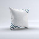 Peeled Vintage Blue & Gray Chevron Pattern  Ink-Fuzed Decorative Throw Pillow