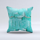 Peeling Teal Paint  Ink-Fuzed Decorative Throw Pillow