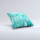 Peeling Teal Paint  Ink-Fuzed Decorative Throw Pillow