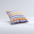 Pink-Blue & Coral Tribal Ethic Geometric Pattern  Ink-Fuzed Decorative Throw Pillow