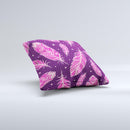 The Pink Aztec Feather Galore ink-Fuzed Decorative Throw Pillow
