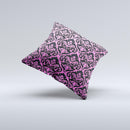 Pink & Black Delicate Pattern Ink-Fuzed Decorative Throw Pillow