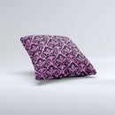 Pink & Black Delicate Pattern Ink-Fuzed Decorative Throw Pillow