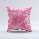 Pink Digital Camouflage  Ink-Fuzed Decorative Throw Pillow